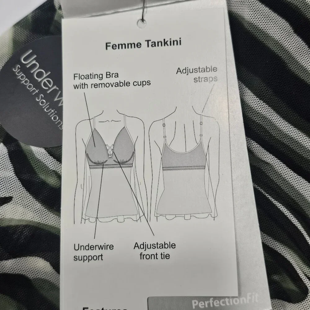Coco Reef Femme Bra-Sized Mesh Layer Tankini Top